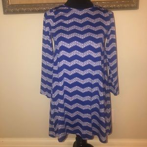 Royal Blue Flowy Chevron Dress